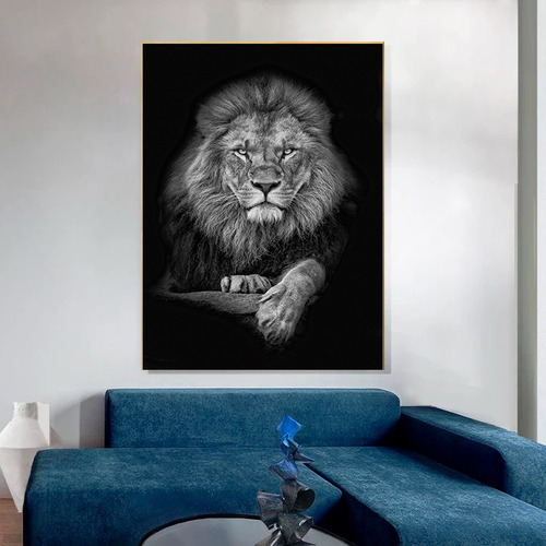 Cuadro-leon 14-moderno,decorativo,95x65cm-16k Resolución