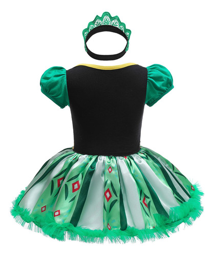 2025 Rompero Frozen Anna Princess Con Diadema, Disfraz De