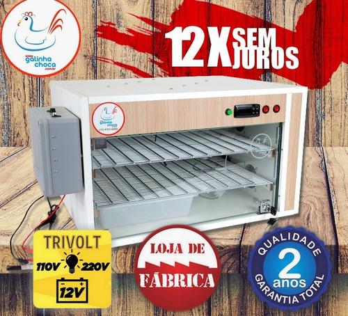 Chocadeira 220 Ovos Trivolt + Carregador Com Tecnologia Pid