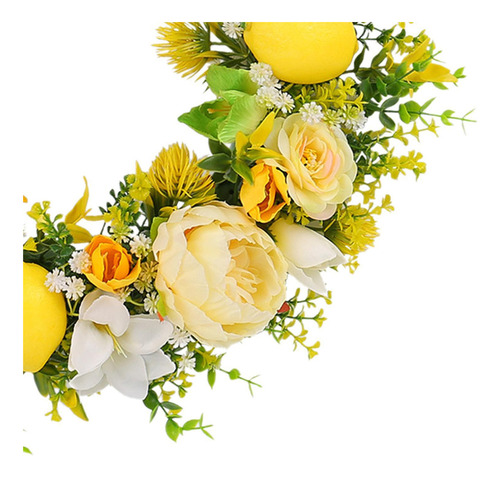 Coroa De Flores De Porta Frontal De 45 Cm, Realista Para Ext