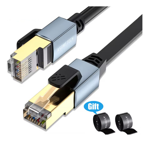 Asometech Cable Red Cat8 Ethernet Rj45 40gbps 2000mhz 15m