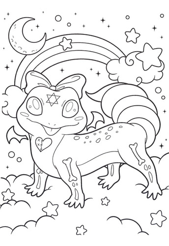 Kawaii Goth | Libro Anillado Colorear Pintar Fibra Cuaderno