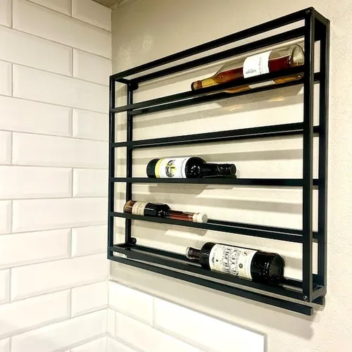 Repisa Para Vinos De Pared Negro