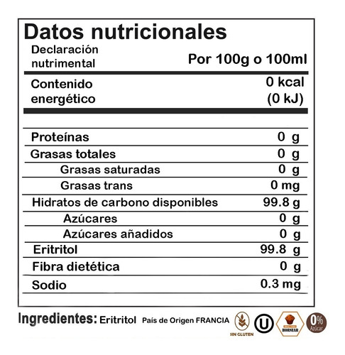 Imagen 2 de 5 de Eritritol, Goma Xantana Y Psyllium Husk Keto 100 Gramos C/u