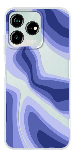 Funda Para Zte Para Mujer Curvas Azules Con Tu Nombre