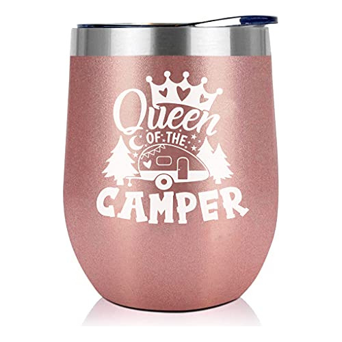 Joyloce Queen Of The Camper Wine Tumbler Camping Café Cz19b