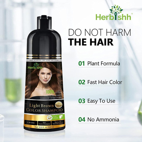 Herbishh Ultimate Grey Hair Color Shampoo Kit (3 Champús De