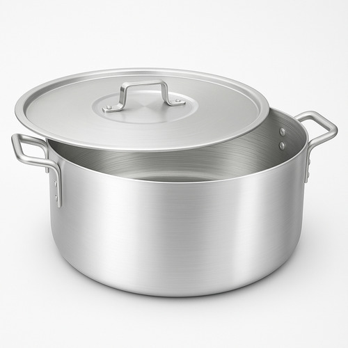 Kit Caçarola Panela Grande Industrial Restaurante Profissional Aluminio N32 + N34 + N36 Cor Cinza