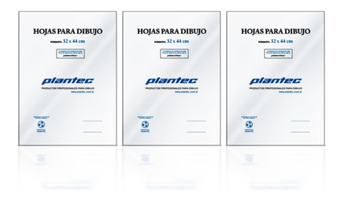 3 Pack 10 Hojas Super A3 Plantec Dibujo Tecnico 32x44cm 106g