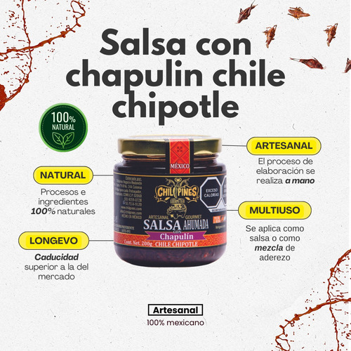 Salsa Macha Con Chapulín Chipotle 200g