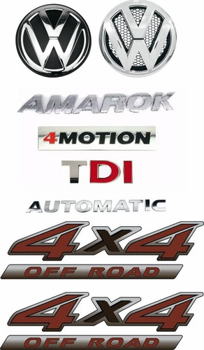 Kit Emblema Amarok Tdi 4x4 Off Road Com Logo Tras/diant