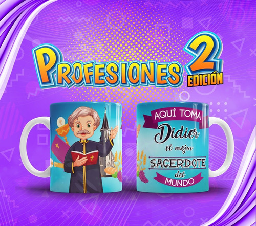 Plantillas Digitales Profesiones 2 Psd Y Jpg, Sublimar Tazas