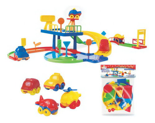 Super Pista Baby Carrinho Brinquedo Corrida Infantil Cor Amarelo Escuro