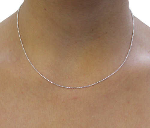 Imagen 5 de 10 de Cadena De Plata 925 De 40cm Bola Diamantada Agálea Joyería