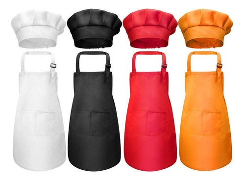 . Delantal Para Niños, Juego De Gorro De Chef, Babero