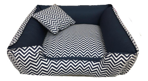 Cama Pet 60 X 60 Cm Cachorro Gato Fundo Antifriagem Chevron