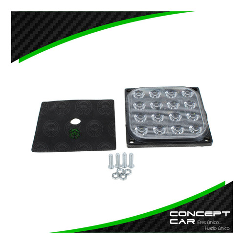 2 Codigo Estrobo Hiper Led Cuadrado Base Metal Universal 12f