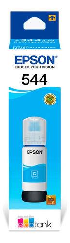 Botella De Tinta Epson T544 Original T544220 Cian