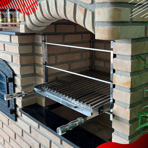 Grelha Argentina Inox 45x55 Churrasco Na Brasa Top Burguer