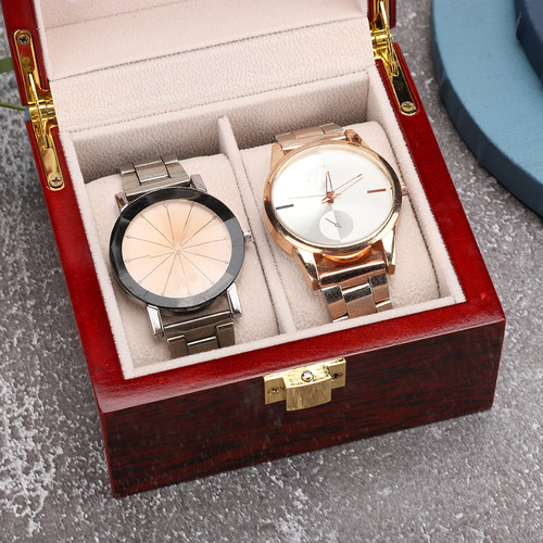 Caja Expositora De Relojes De Madera Con 2 Rejillas Para Par