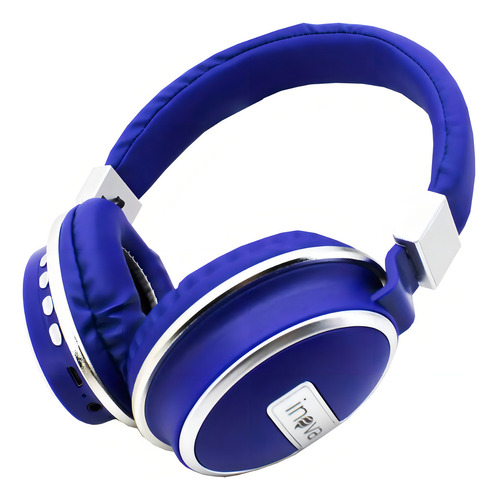 Headphone Fone De Ouvido Bluetooth Sem Fio Wireless Headset Cor Azul