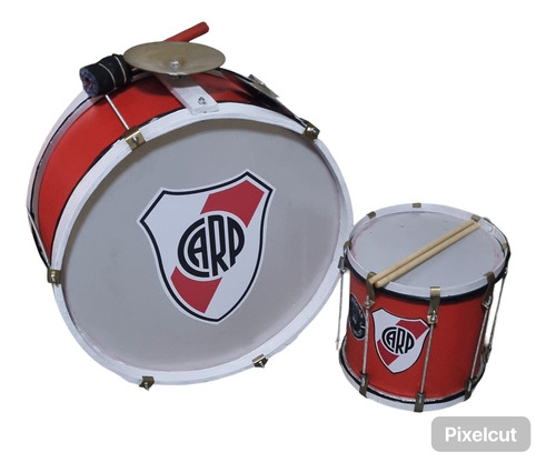 Kit Bombo 24 Con Platillos Y Repique 12 Azul