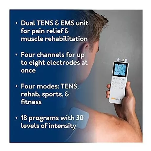 StimChoice 4000 TENS Unit Muscle Stimulator and EMS Muscle Stimulator - 4  Channel TENS Machine Electro Stim