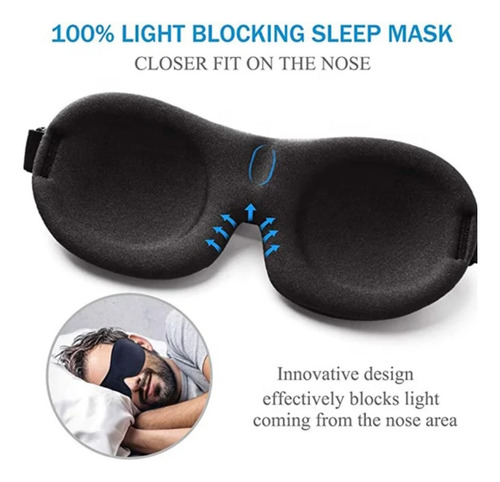 Antifaz Para Dormir, Mascarilla De Algodón Blackout 3d
