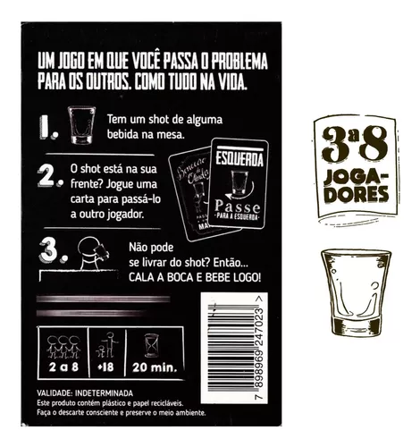 Jogo De Beber Cala A Boca E Bebe Logo! Drink Game Buro