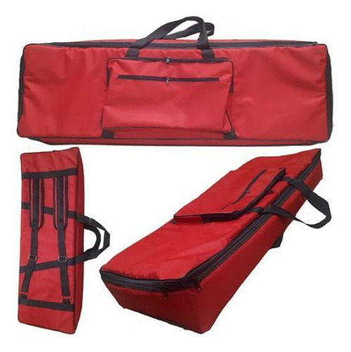 Capa Bag Luxo Teclado Yamaha Motif Xf8 Nylon Vermelho