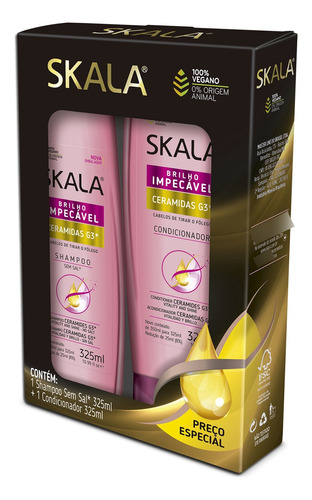 Kit C/ 3 Skala Ceramidas Shampoo 325ml E Condicionador -