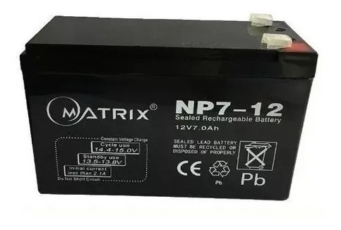 Bateria 12v 7a Matrix Ups Lamparas Emerg Moto
