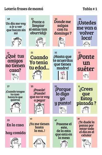 Lotería Día De Las Madres - Juego De Mesa En Español