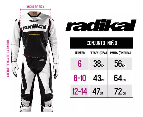 Conjunto Motocross Radikal Fuse 25 Para Niños