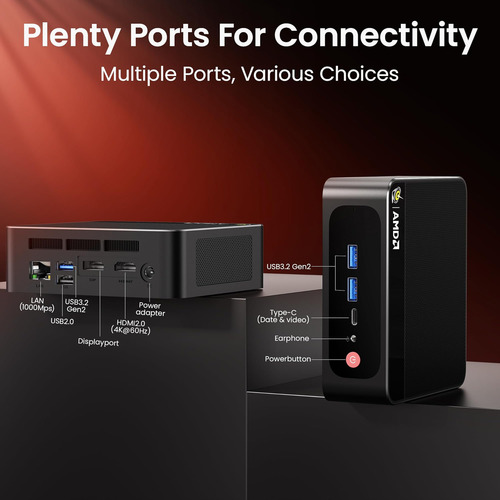 Beelink Mini Pc, Ser5 Pro 5850u Amd Ryzen 7 (hasta 4.4ghz) 1