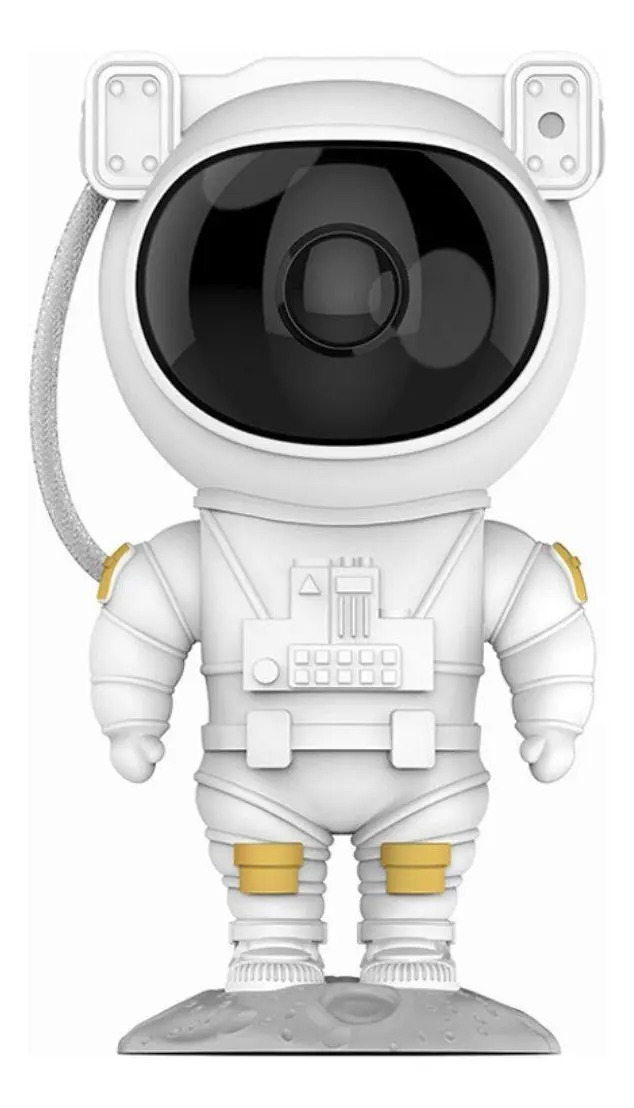 Luminária LED Astronauta Projetor Galáxia Nebulosa Estrelas Branco