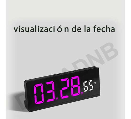 Reloj De Pared Despertador Digital Led Con Termómetro Dohadnb Rosa