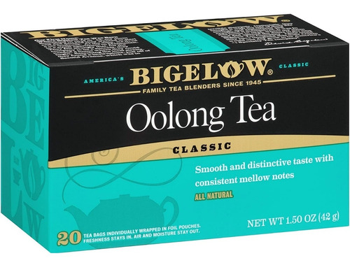 Té Bigelow Oolong Tea Classic 20 Saquitos Importado