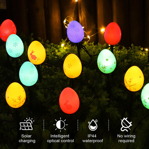 Luces Decorativas Solares Con Forma De Huevo De Pascua, 20 L