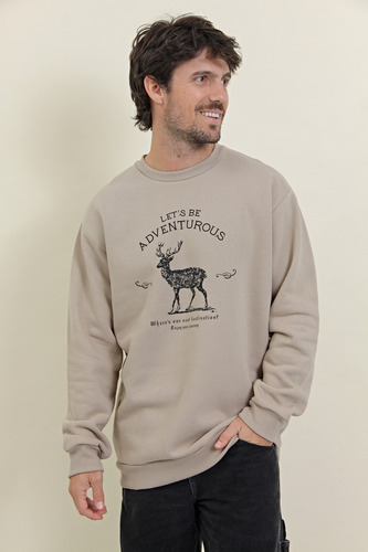 Buzo Viste Vilo Oversize Estampado Ciervo Frisado
