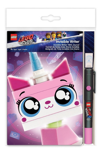 Imagen 2 de 4 de Libreta Con Bolígrafo Tinta Invisible Unikitty/lego
