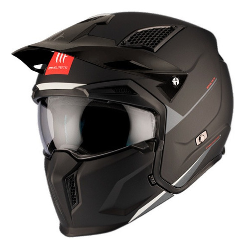 Casco Modular Para Moto Mt Helmets Streetfighter Solid Negro Color Negro Tamaño Del Casco Xl