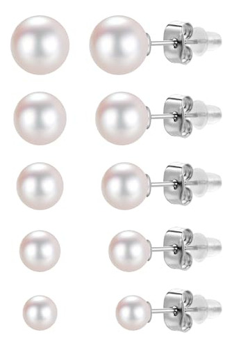 5 Pares Pendientes De Perlas Para Mujeres  B08rx1cgjq_130324