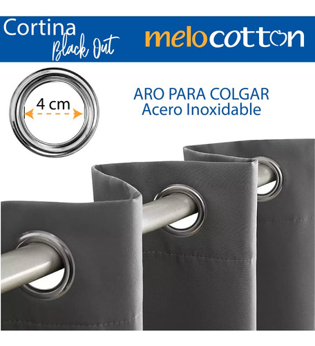 Imagen 4 de 10 de Cortinas Blackout 275cm Ancho X 215cm De Largo En 2 Paneles