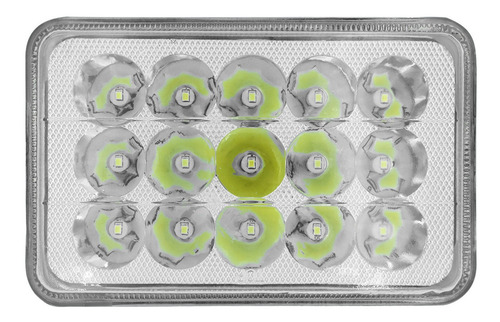 Faro Led Rectangular 15 Leds Red 12v Alta Baja Cuarto Azul