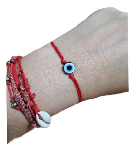 10 Pulsera Roja Ojo Turco Envidia Protección Mal De Ojo  