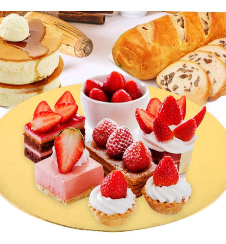 Prato Laminado Cakeboard Dourada Com 18,5cm Regina Festas
