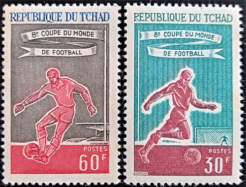 Chad Deportes, Serie Sc 129-130 Mund Futbol 1966 Mint L19035