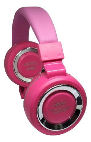 Fone Headset Gamer C/ Mic. 2 P2 Kp-422 Knup Cor Rosa