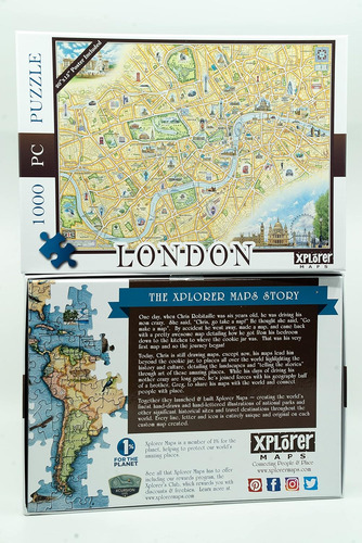 London Map Cardboard Jigsaw Puzzle - 1000 Piezas, Ilustrado